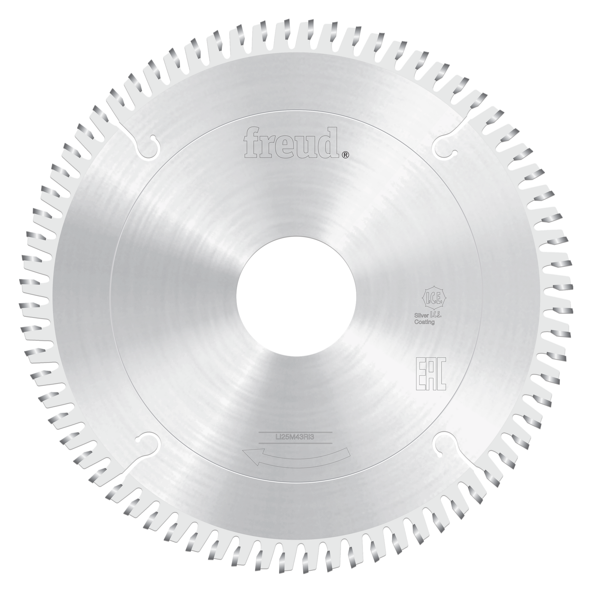 Freud 300mm conical scoring saw blade with silver coating and multiple teeth around perimeter.