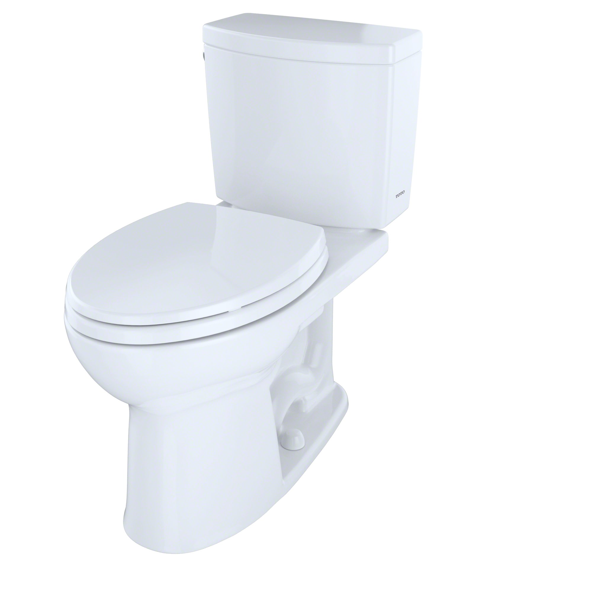 Toto Drake II Two Piece Elongated Universal Height Toilet with CEFIONTECT 1.0 GPF Less Seat in Cotton White