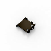 Oil rubbed bronze linear drain component with black mounting brackets and metallic fasteners.