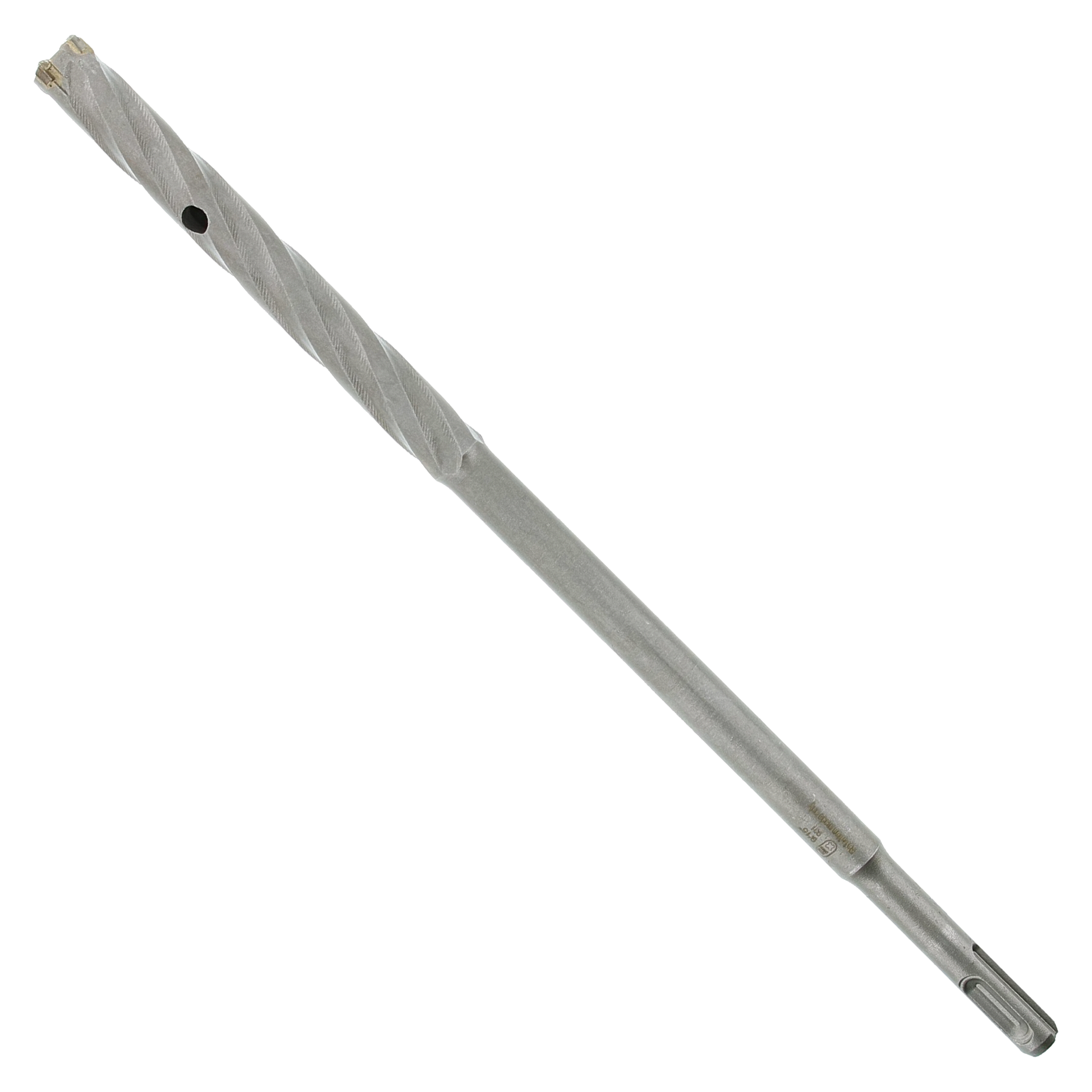 Gray SDS-Plus rebar cutter bit with spiral flutes and carbide tip, 9/16 inch diameter by 12 inch length.