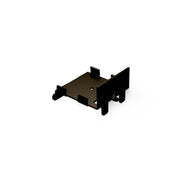 Oil rubbed bronze linear drain component with mounting brackets and textured top surface.