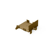 Satin bronze linear drain component with rectangular top plate and mounting brackets on sides.