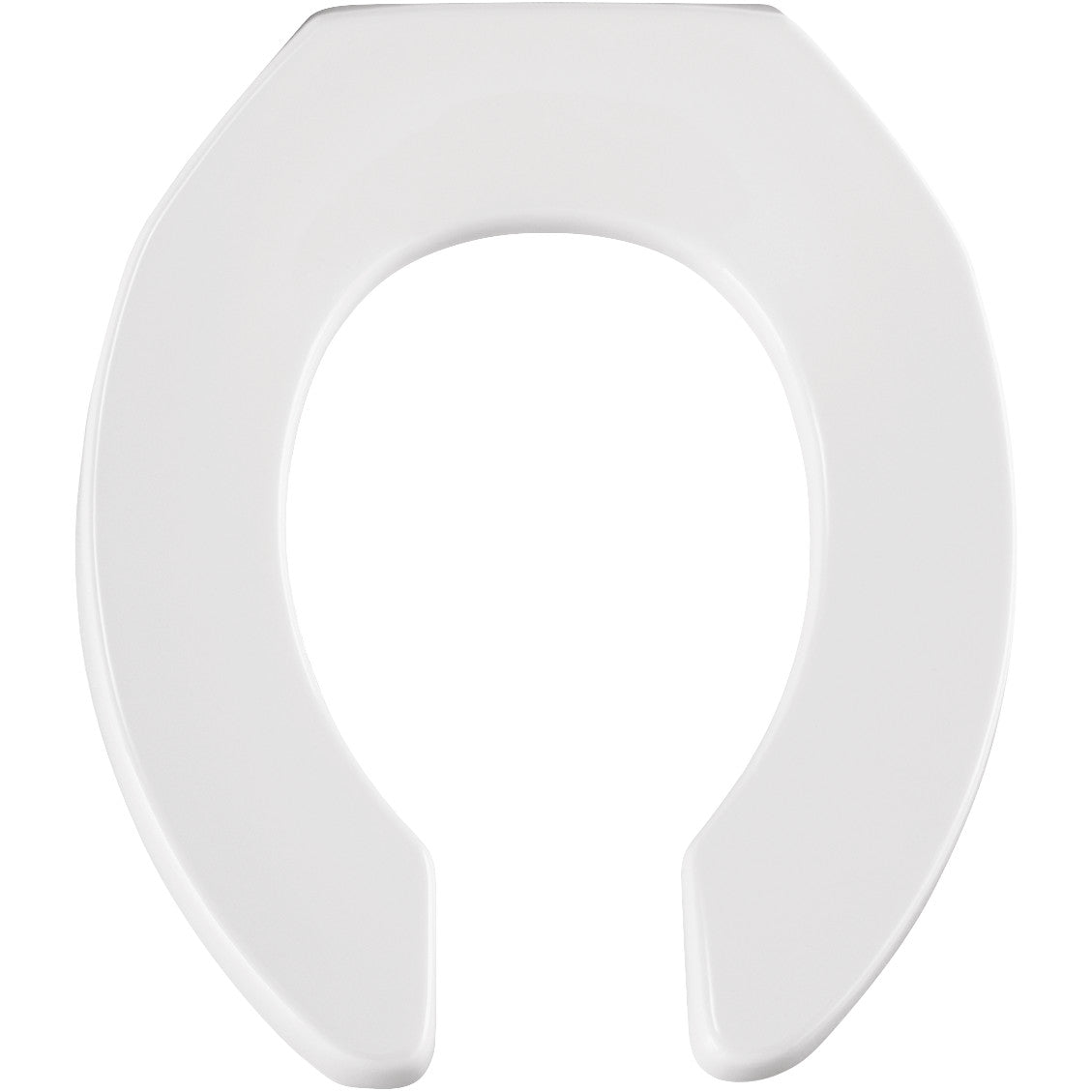 Bemis 955CT WH Round Open Front Less Cover Commercial Plastic Toilet Seat in White with STA-TITE Commercial Fastening System Check Hinge