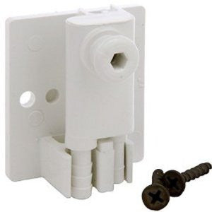 White plastic air gap adapter with mounting bracket, cylindrical tubes, and two black metal screws.