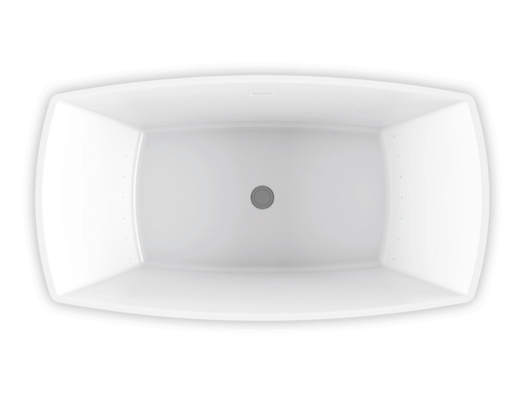 Bain Ultra Evanescence 6634 Rectangular Freestanding 2-Person 55 Gallon Soaker Bathtub with 1-1/2" Standard Deck in White - BEVKRF00N-01