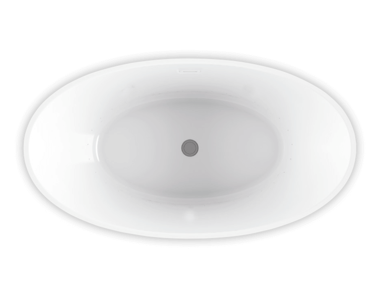 Bain Ultra Evanescence 7440 Oval Freestanding 2-Person 68 Gallon Soaker Bathtub with 1-1/2" Standard Deck Heated Backrest and Heated Headrest in Black/White - BEVUOF00N-66