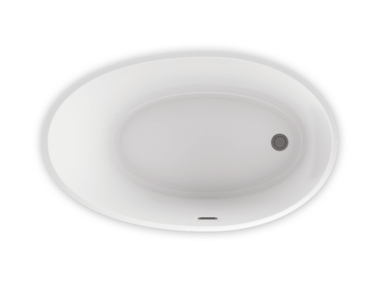 Bain Ultra Evanescence 5936 Oval Freestanding 1-Person 51 Gallon 35 Jet Thermomassuer Bathtub with 1-1/2" Standard Deck Heated Backrest and Heated Headrest in Black/White - BEVFOF00T-66