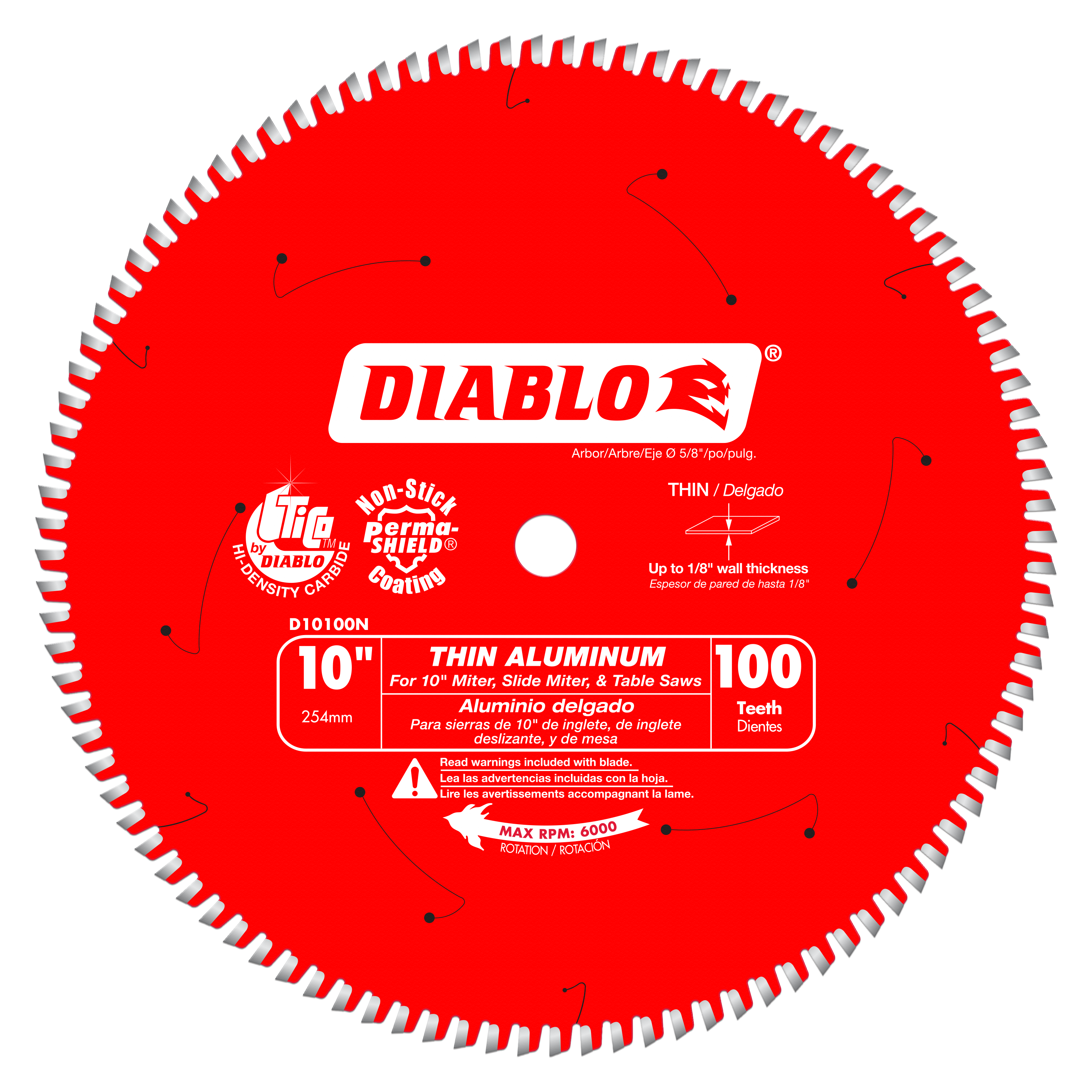 Diablo D10100N 10 in. x 100 Tooth Thin Aluminum Cutting Saw Blade - 2 Pack