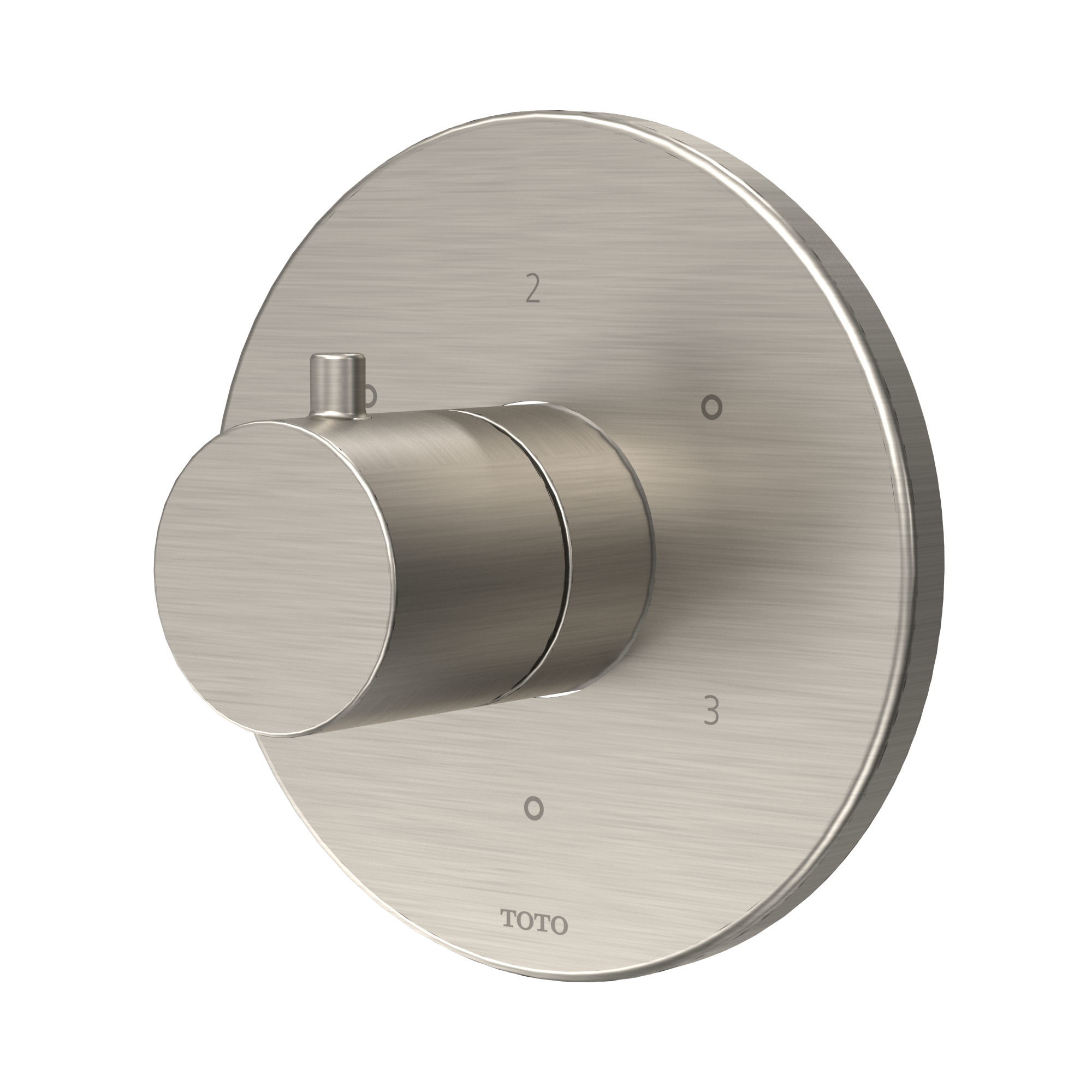 Toto Round Three-Way Diverter Trim with Off, Brushed Nickel - TBV01102U#BN