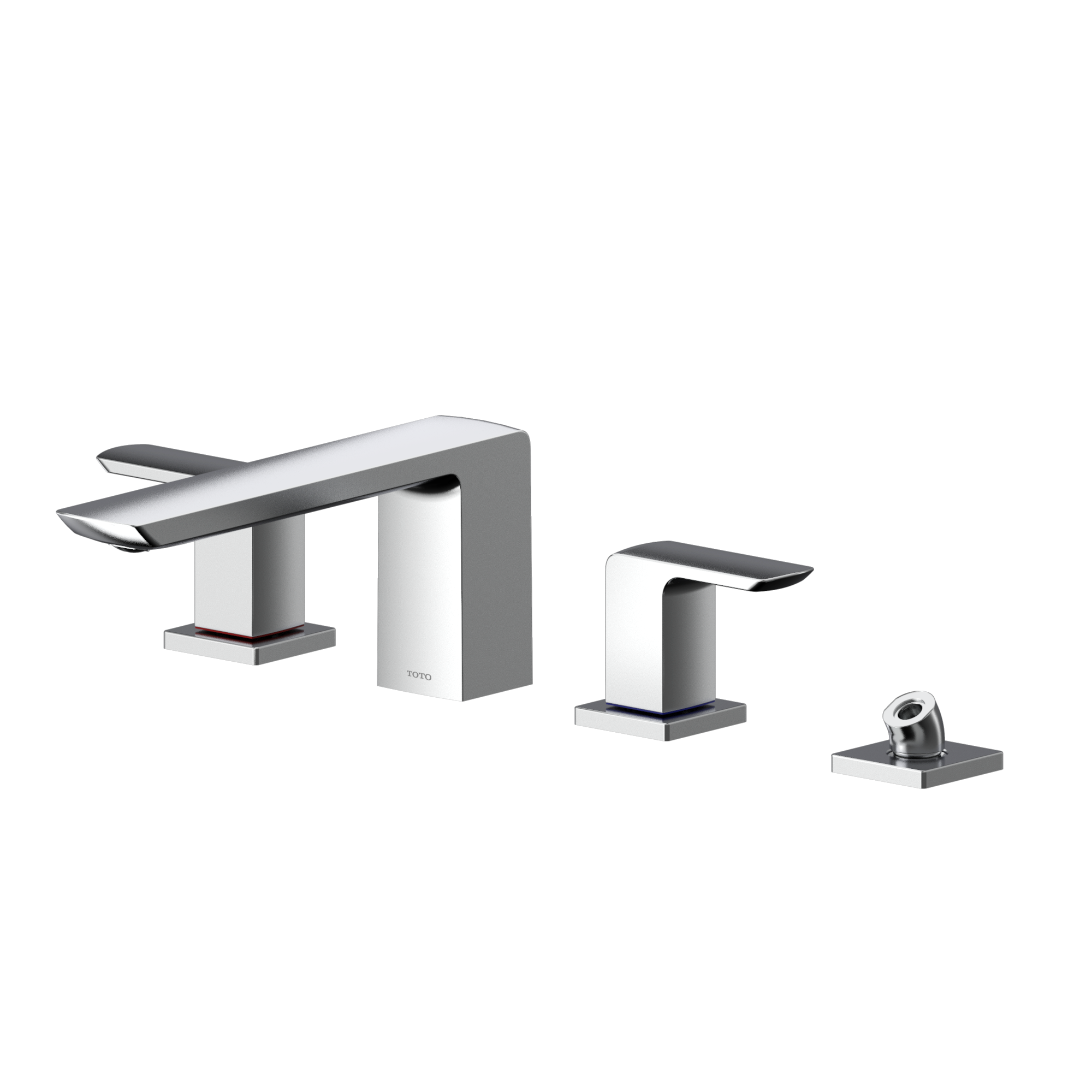 Toto GR Two-Handle Deck-Mount Roman Tub Filler Trim with Handshower, Polished Chrome - TBG02202U#CP