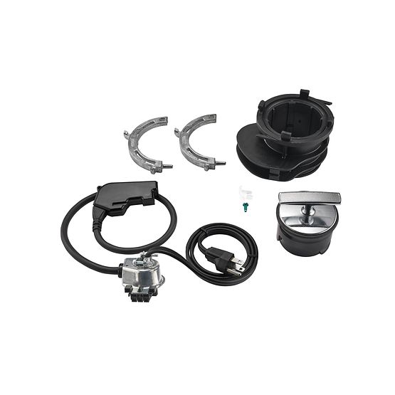 InSinkErator Cover Control corded accessory kit with black mounting collar, clamps, power cord, switch, and control unit.