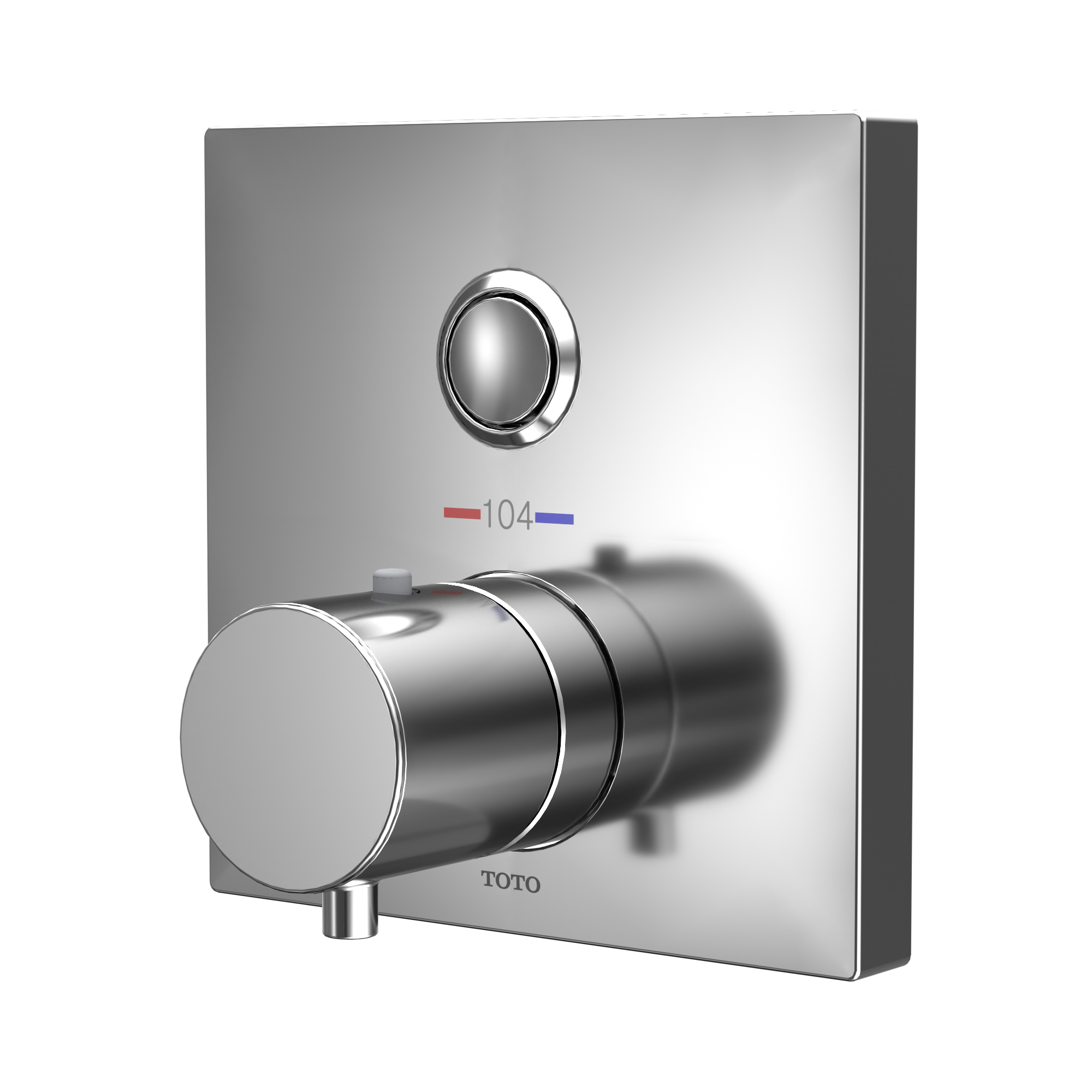 Toto Square Thermostatic Mixing Valve with One-Function Shower Trim, Polished Chrome - TBV02405U#CP