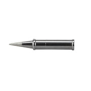 Milwaukee M12 soldering iron with pointed metal tip and black cylindrical handle.