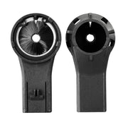 Two black M12 HAMMERVAC nozzle attachments shown from front and back views with brush and suction openings.