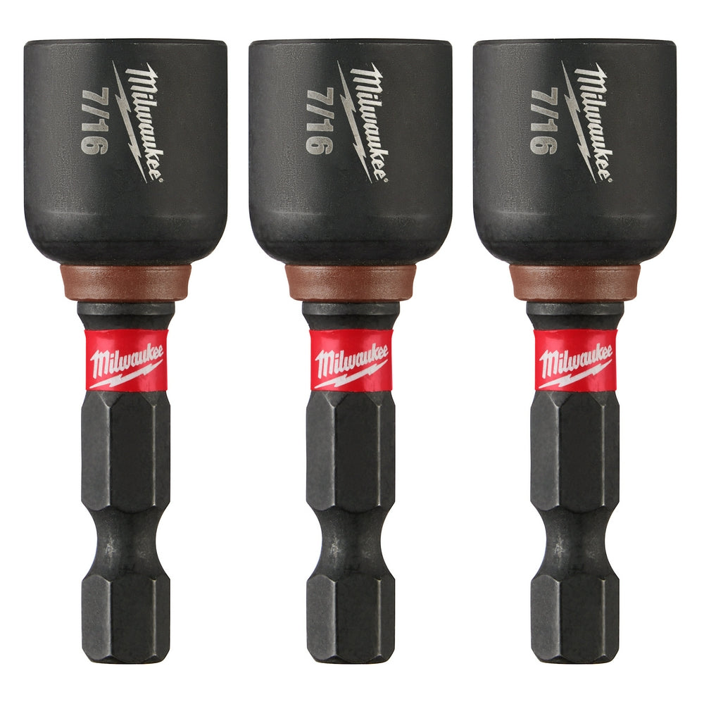 Milwaukee 49-66-4526 Shockwave Impact Duty 7/16" x 1-7/8" Magnetic Nut Driver 3PK