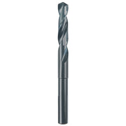 Black oxide twist drill bit with cylindrical shank and pointed tip.