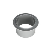 White and dark gray cylindrical drain component with F65 marking and mounting holes on top rim.