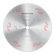 Freud LU2B20 circular saw blade with carbide-tipped teeth and red wavy markings on silver steel disc.