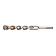 SDS-Plus drill bit with two cutting flutes and spiral shank design in metallic finish.