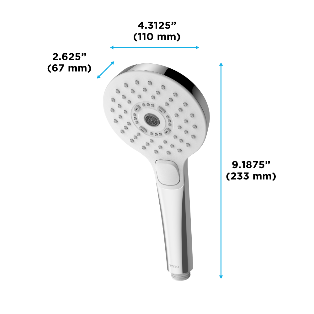 Toto G Series Round Three Spray Modes 4 inch 1.75 GPM Handshower with ACTIVE WAVE, COMFORT WAVE, and WARM SPA, Brushed Nickel - TBW01011U4#BN