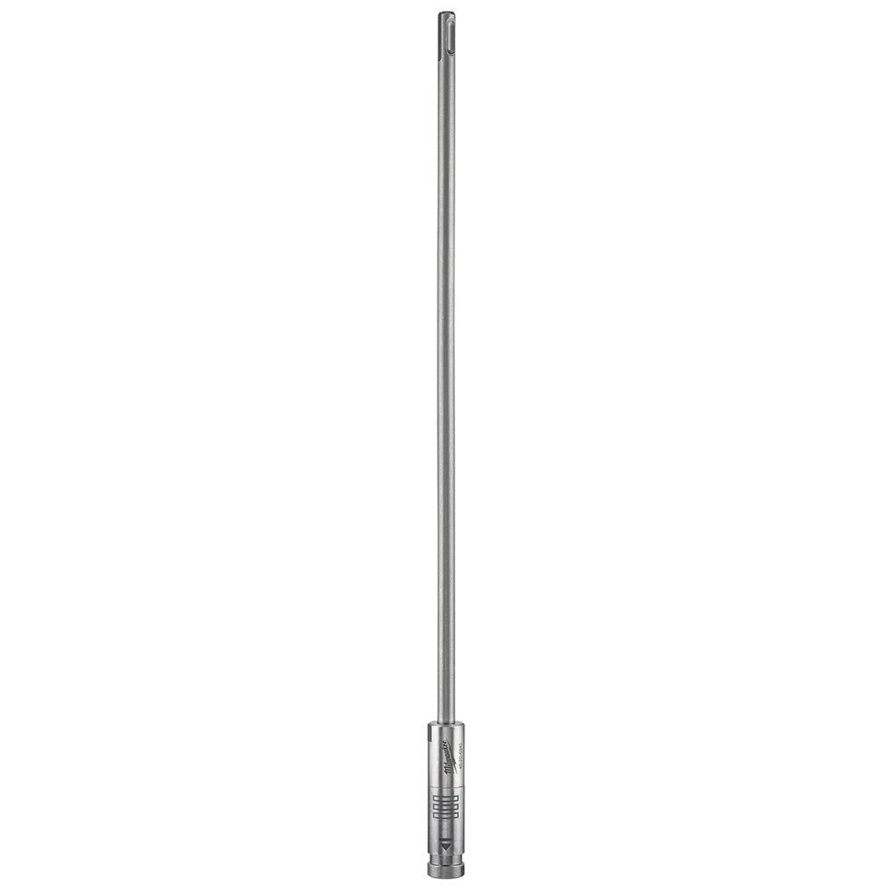 Long metal SDS+ extension rod with locking collar at the base.