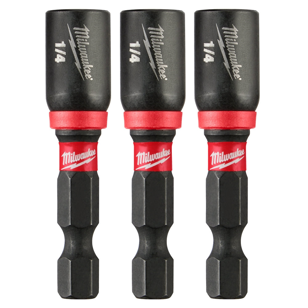 Milwaukee 49-66-4522 Shockwave Impact Duty 1/4" x 1-7/8" Magnetic Nut Driver 3PK