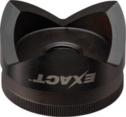 Black metal punch tool with gray handles and ridged base, Milwaukee EXACT branding visible.