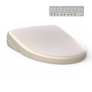 Toto S7 Elongated Electronic Washlet Bidet Toilet Seat with EWATER+, Bowl and Wand Cleaning, and Contemporary Lid in Sedona Beige