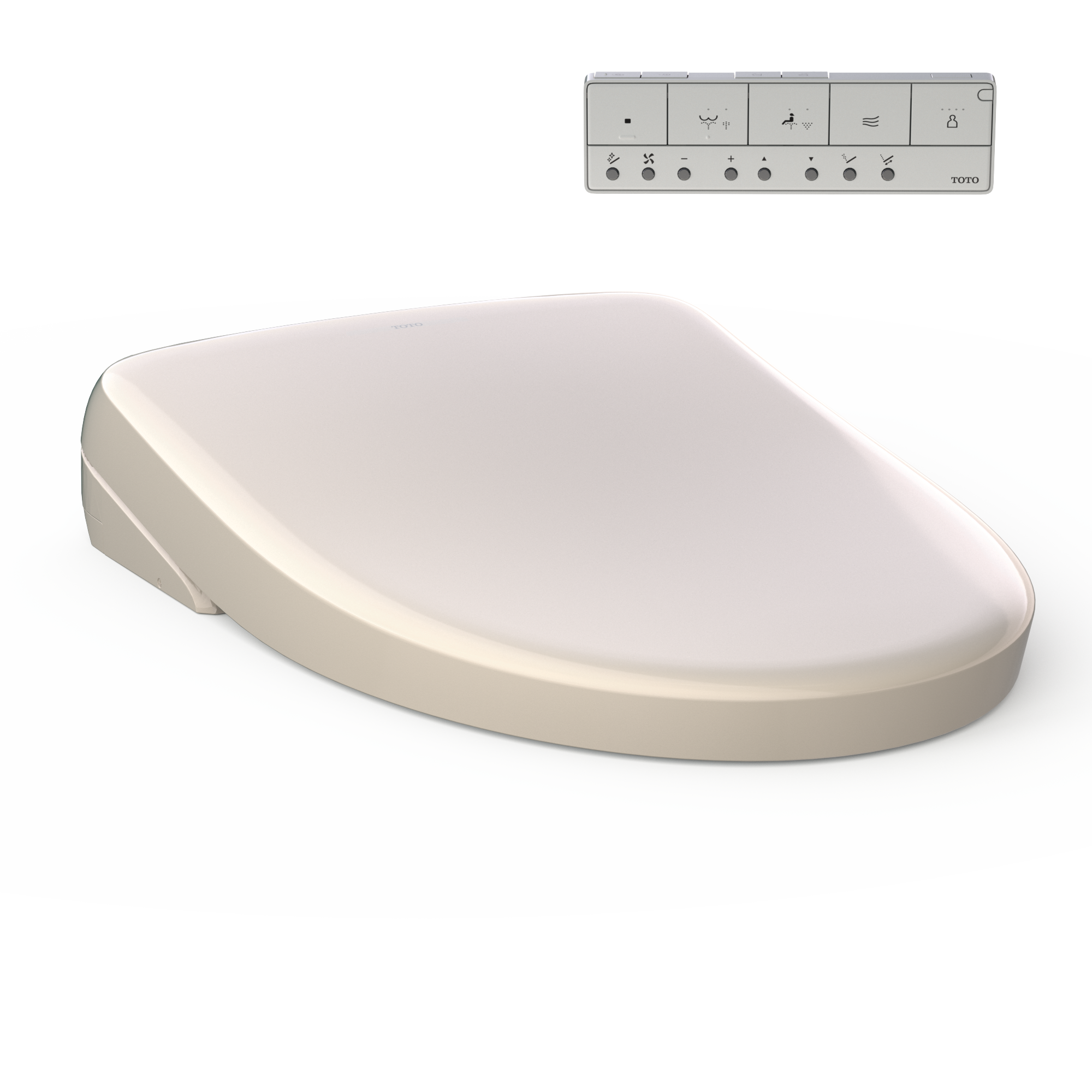 Toto S7 Elongated Electronic Washlet Bidet Toilet Seat with EWATER+, Bowl and Wand Cleaning, and Contemporary Lid in Sedona Beige