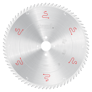 Freud 600mm circular saw blade with silver tooth design and center bore mounting hole for horizontal beam saw.