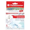 Two white Fluidmaster Flush 'n Sparkle toilet bowl cleaning refill cartridges in original packaging.