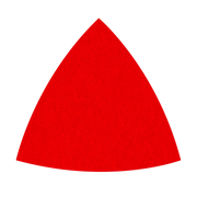 Red triangle sanding sheet with fine grit surface for detail sanding.