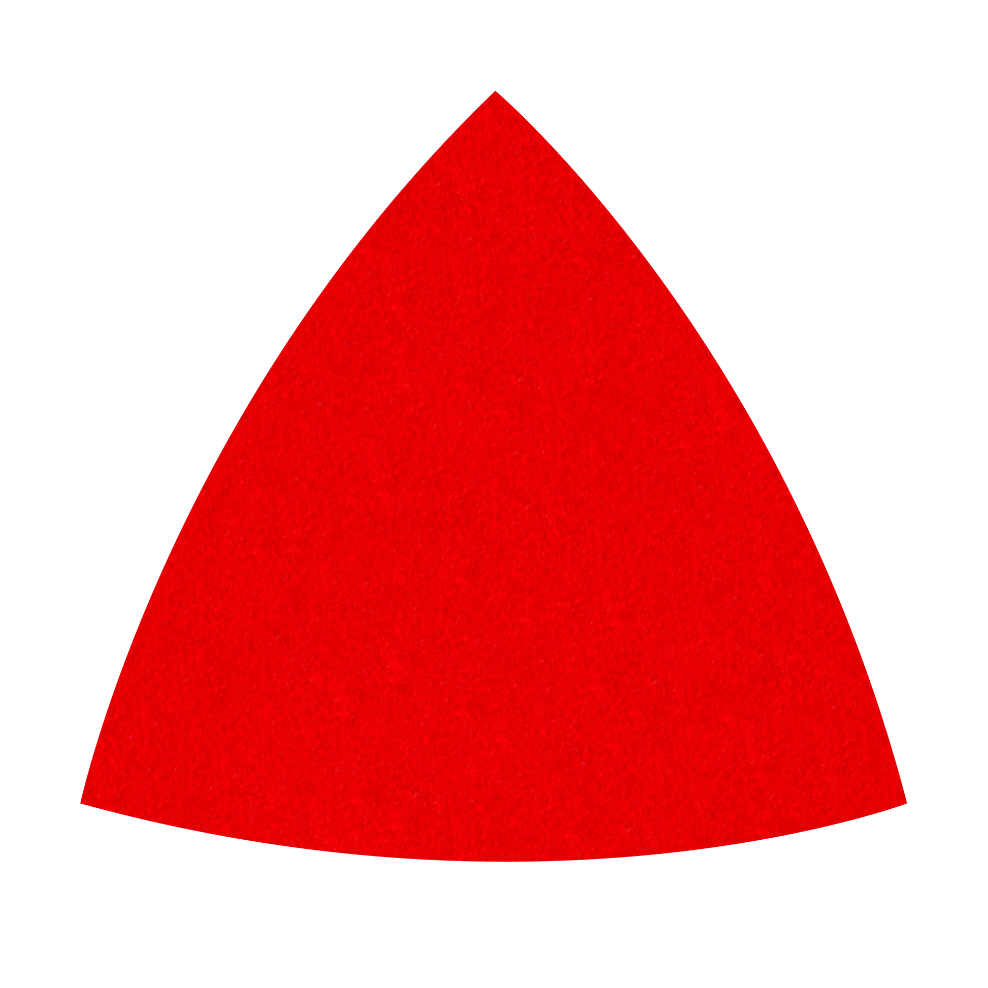 Red triangle sanding sheet with fine grit surface for detail sanding.