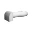 White dual-chamber wall cap with gray intake and exhaust ports for ventilation ductwork.