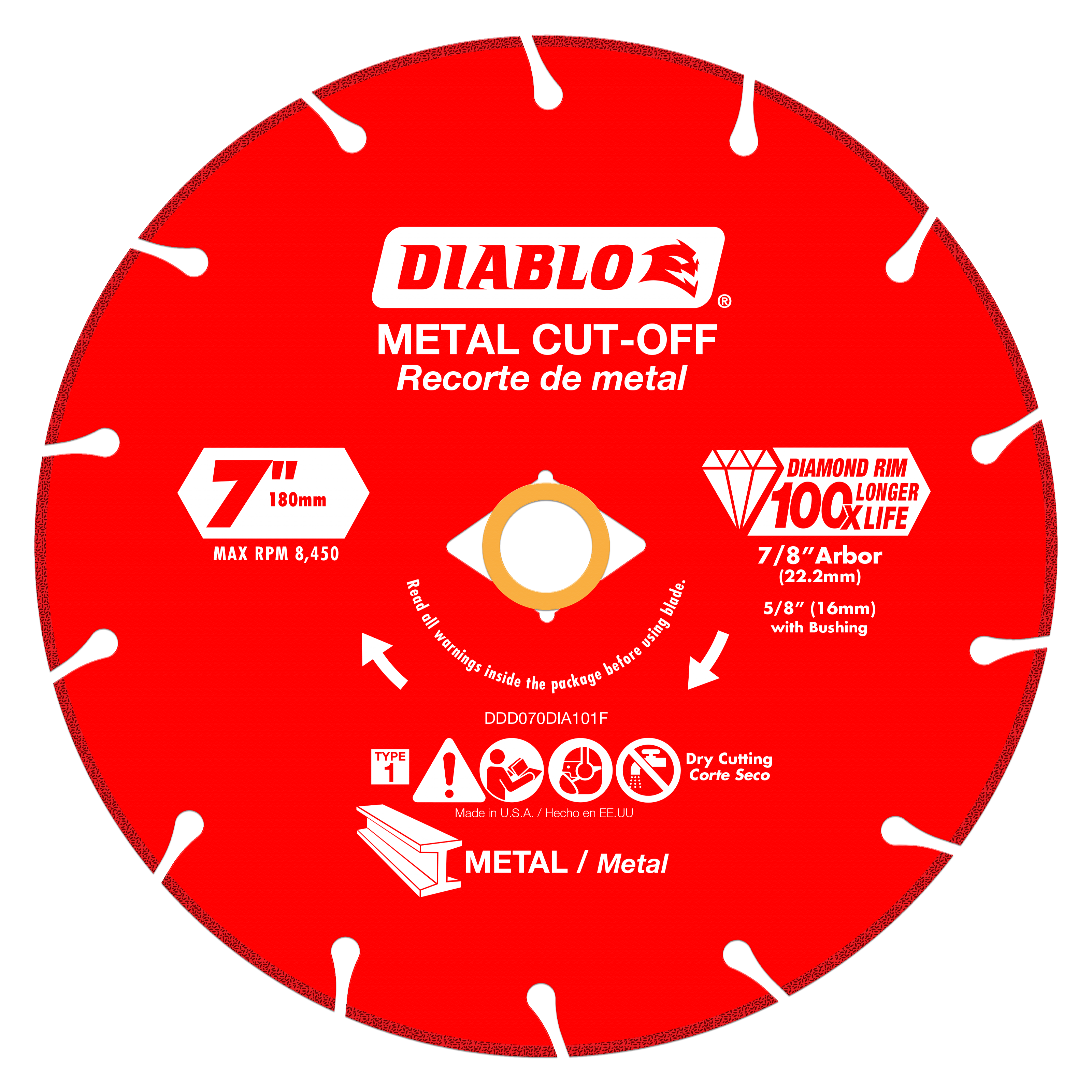 Diablo DDD070DIA101F 7 in. Diamond Metal Cut-Off Blade