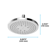 Toto G Series 2.5 GPM Single Spray 8.5 Inch Round Shower Head With Comfort Wave Technology, Polished Chrome