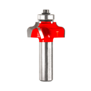 Router bit with red cutting head and metal shaft, featuring ogee fillet profile design.