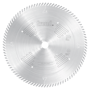 12-inch circular saw blade with fine teeth around the perimeter, silver finish, Freud brand markings and model number visible