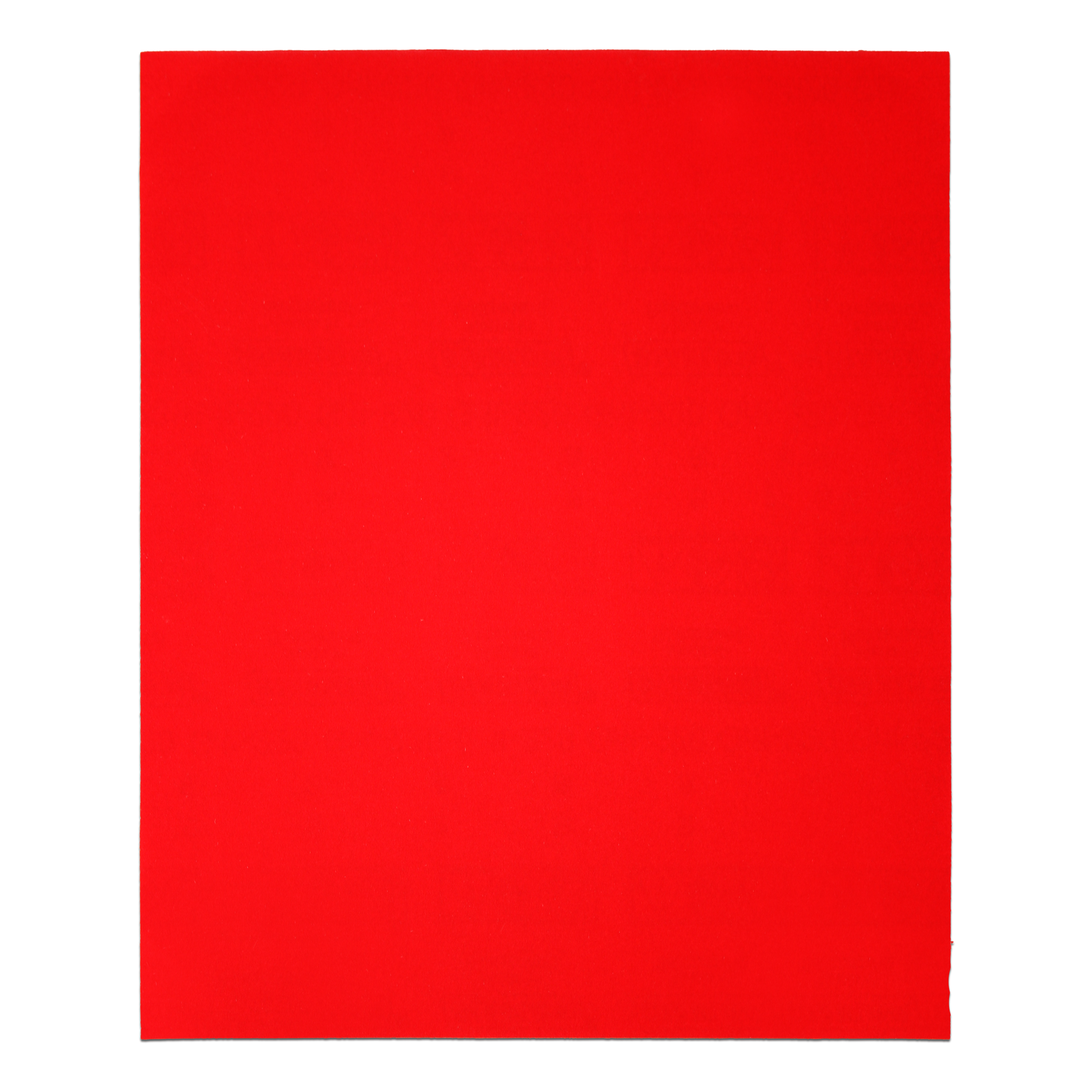 Red sanding sheet with abrasive grit surface, 9 by 11 inches.