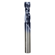 Freud 3/8" double compression router bit with spiral flute cutting head and cylindrical shank.