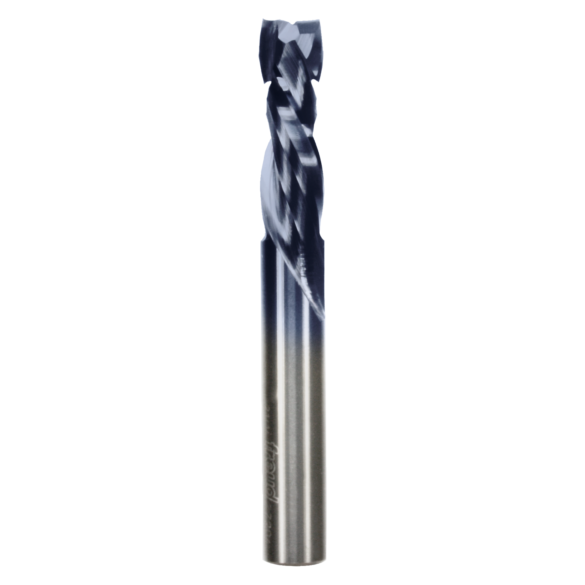 Freud 3/8" double compression router bit with spiral flute cutting head and cylindrical shank.
