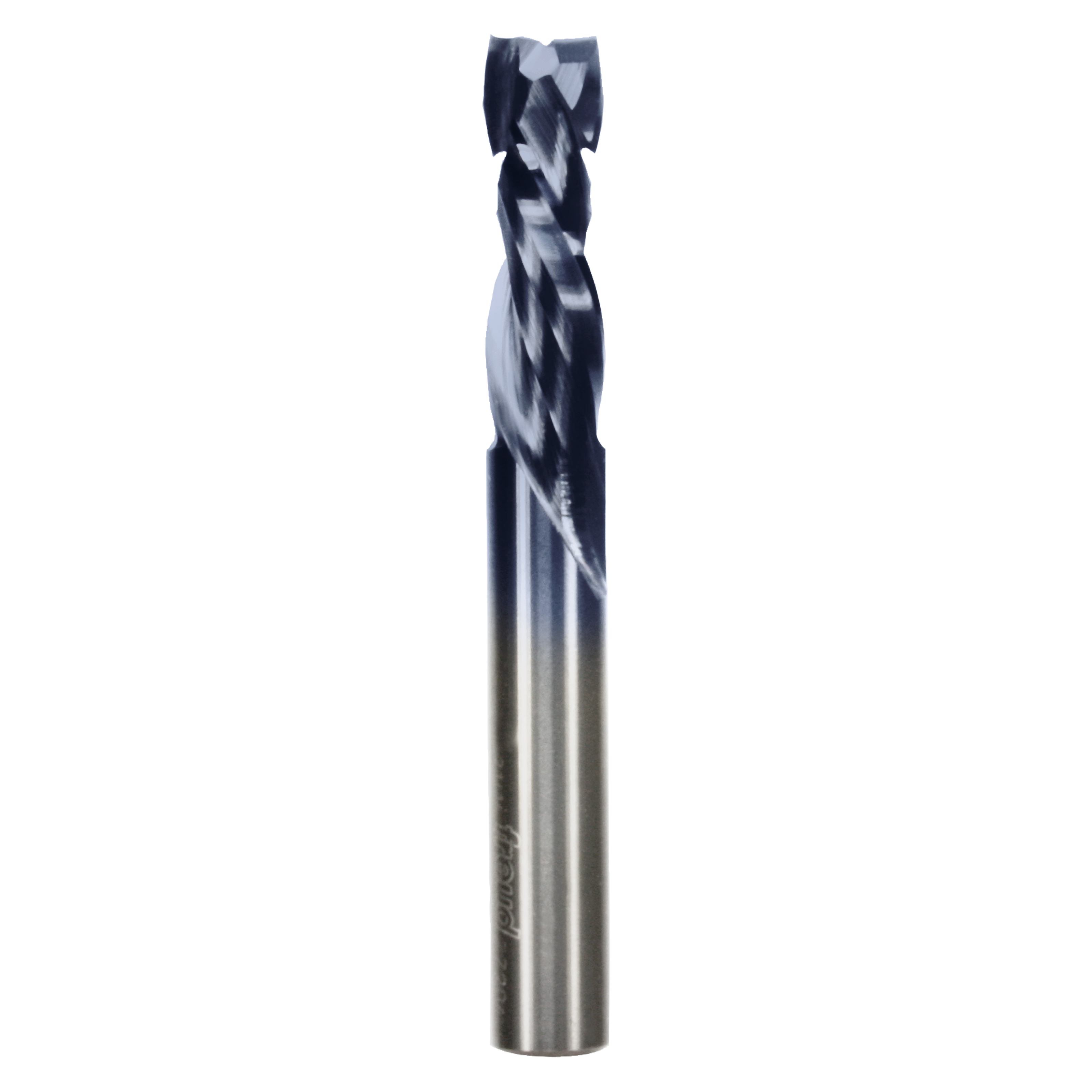 Freud 3/8" double compression router bit with spiral flute cutting head and cylindrical shank.