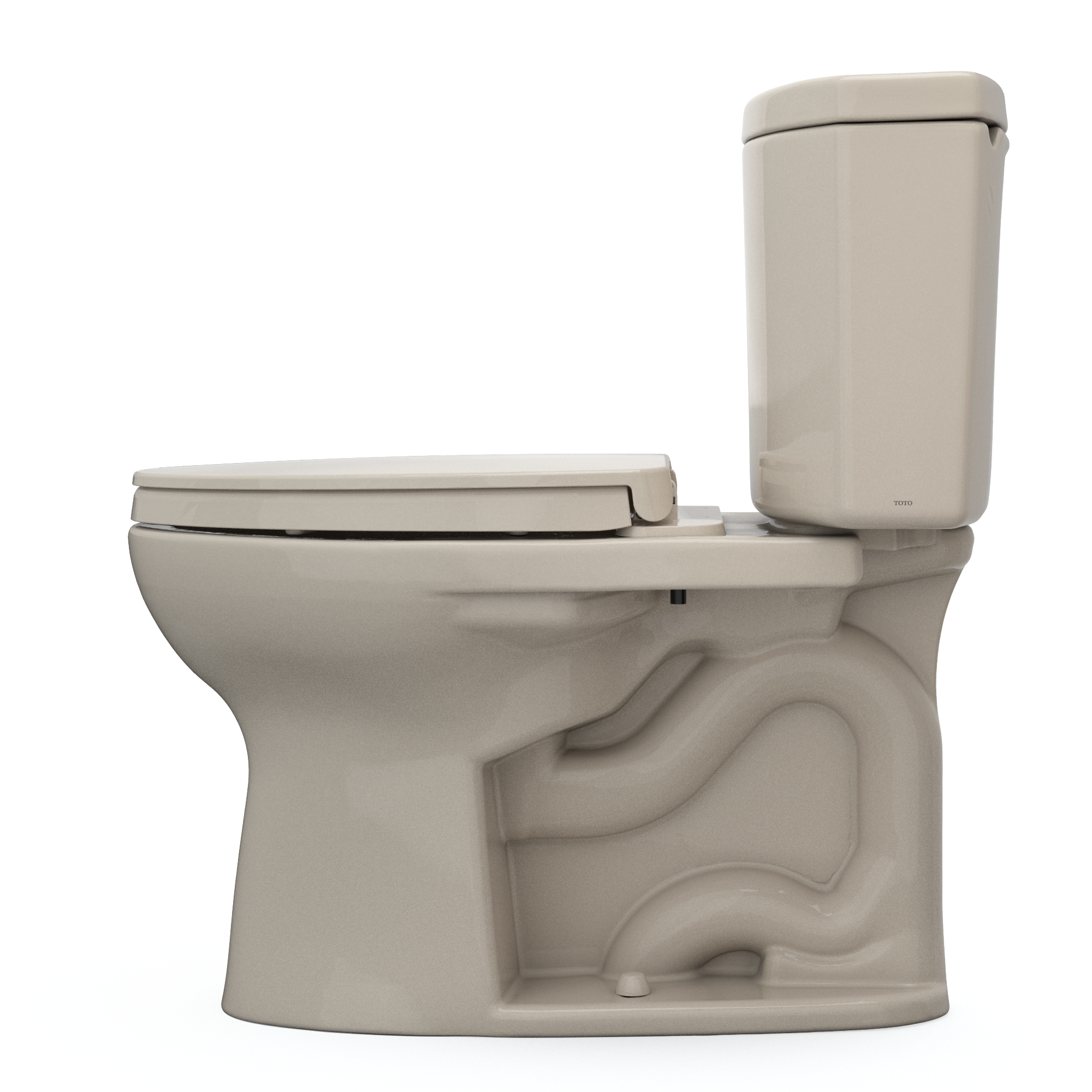 Toto Drake II Two Piece Elongated Auto Flush Washlet+ Ready Universal Height Toilet with CEFIONTECT 1.28 GPF with SS124 SoftClose Seat in Bone