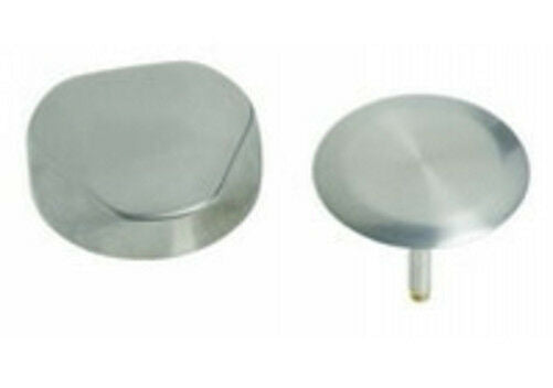 Brushed nickel traditional turn control trim with rounded knob cap and flat lever handle.