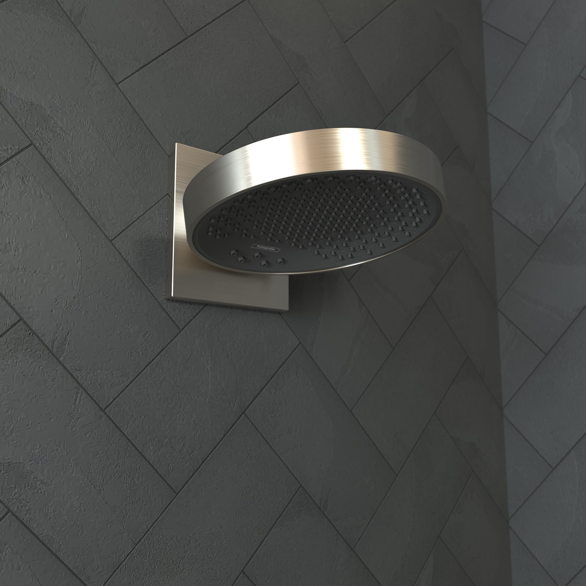 Hansgrohe 26232821 Rainfinity Shower Head 250 3-Jet with Wall Connector Trim, 2.5 GPM in Brushed Nickel