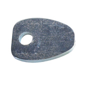 Dark gray arrowhead-shaped cutter head with circular mounting hole and metallic edge band.