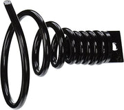 Black metal corkscrew retrieving tool with coiled shaft and rectangular head featuring a slot opening.