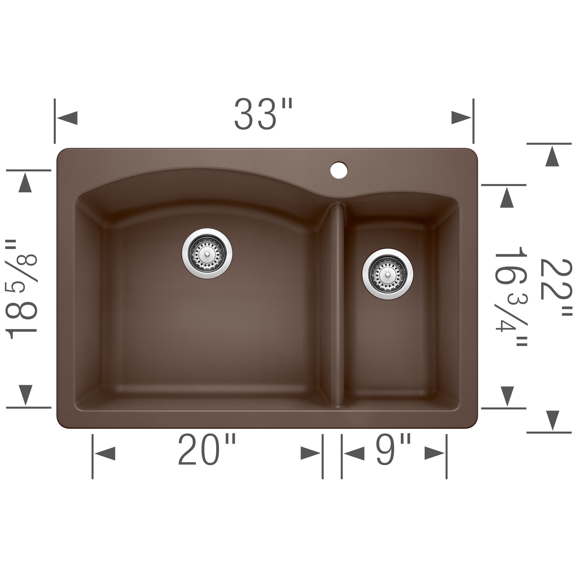 Blanco 440197 Diamond.5 Bowl Silgranit II: Cafe Brown Drop In Kitchen Sink