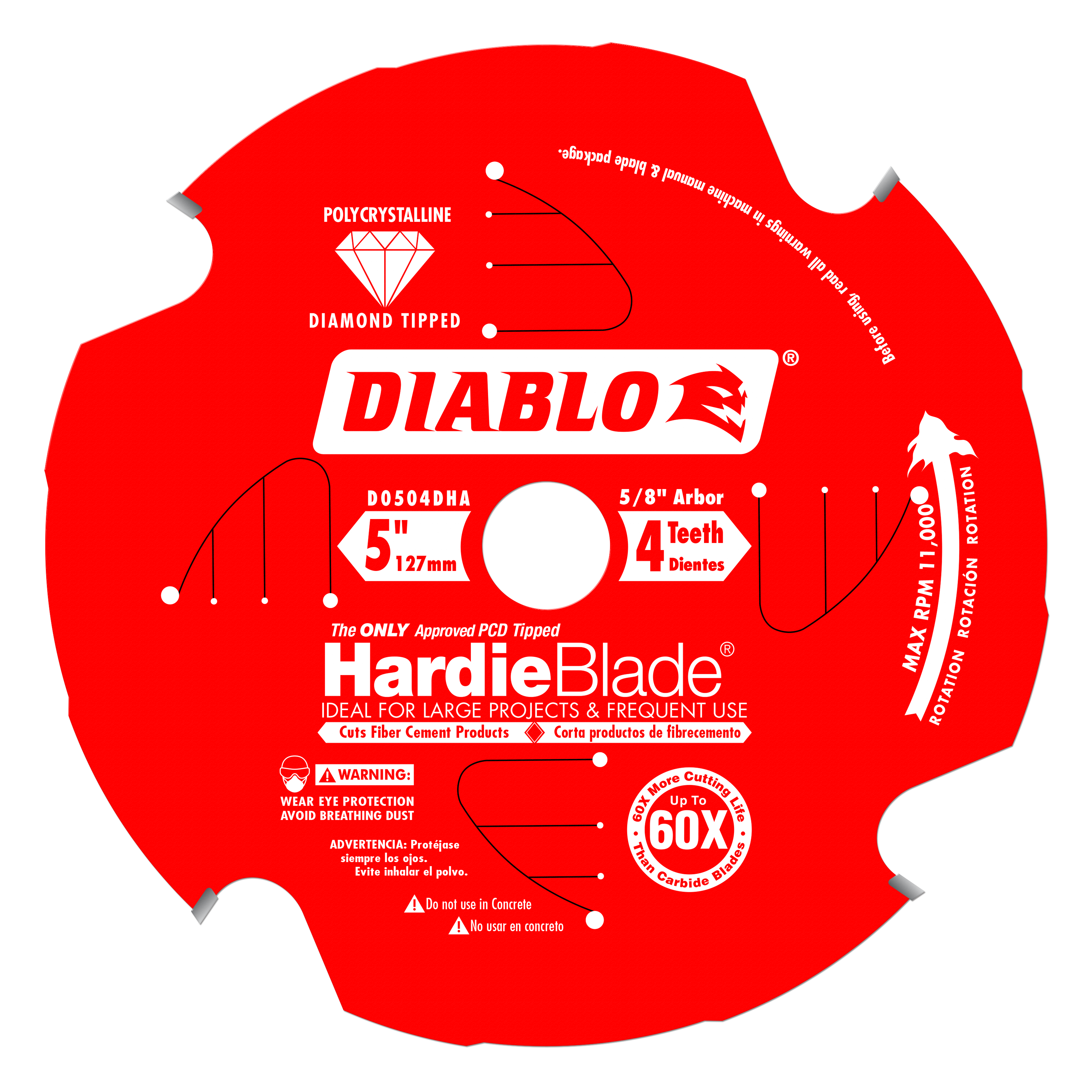Diablo D0504DHA 5 in. x 4 Tooth (PCD) Fiber Cement HardieBlade