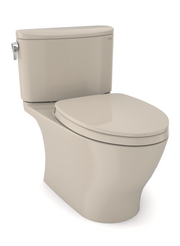 Toto Nexus Two Piece Elongated Auto Flush Washlet+ Ready Universal Height Toilet with CEFIONTECT 1.28 GPF with SS124 SoftClose Seat in Bone